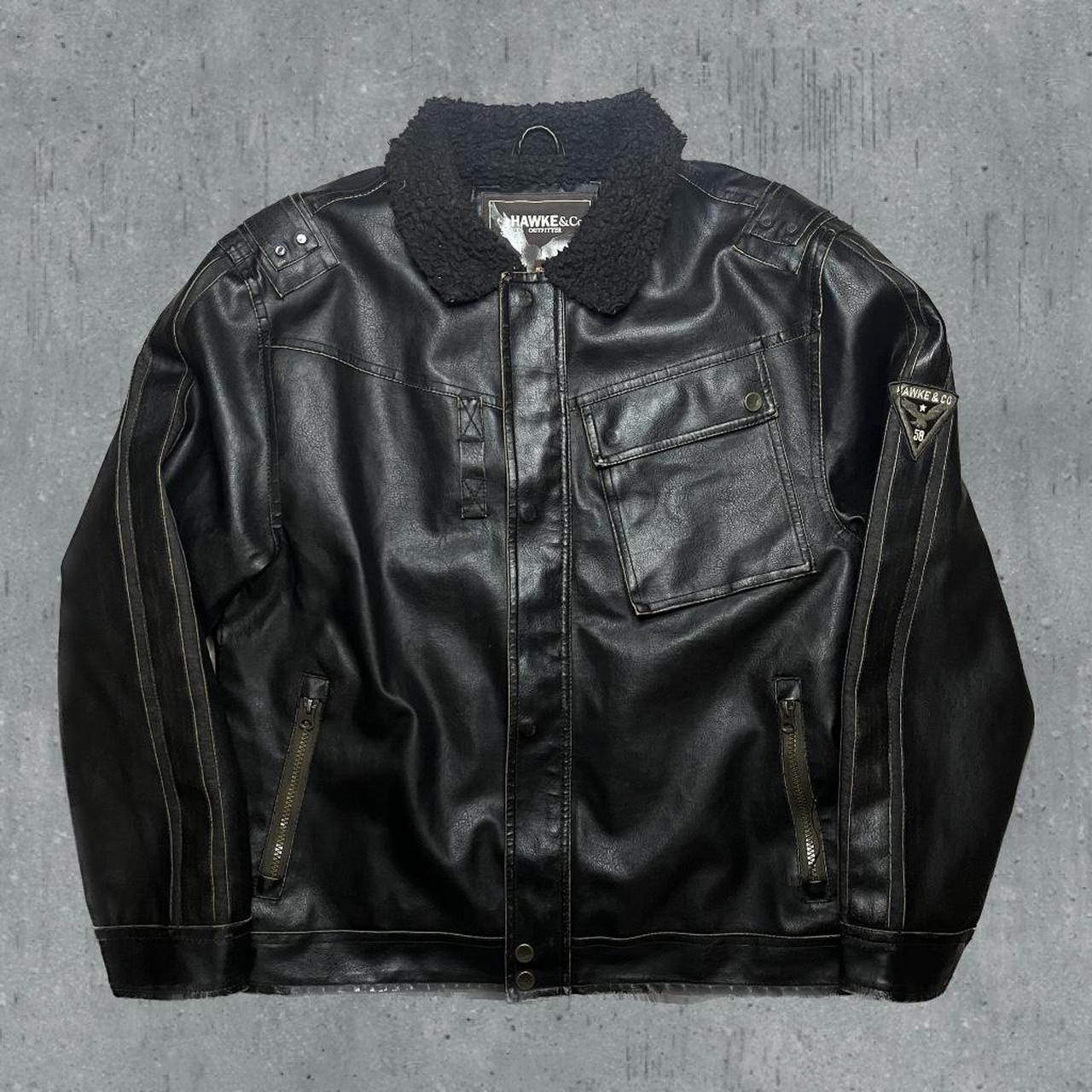 Hawke Co Sherpa Lined Heavyweight Leather Jacket