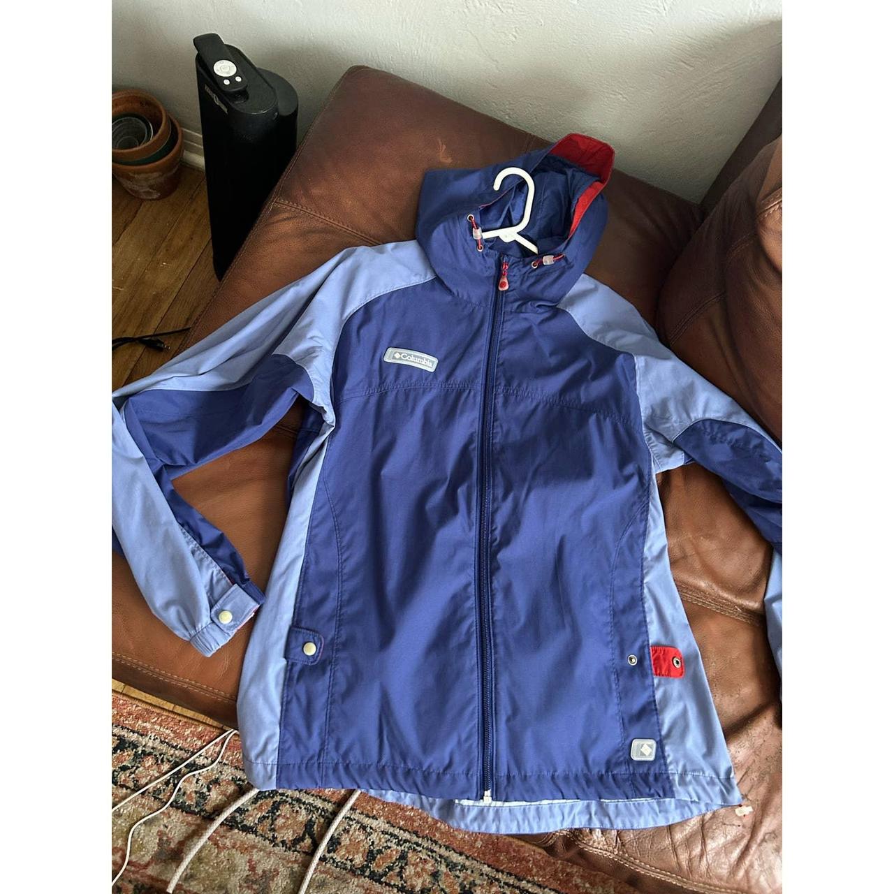 Vintage Columbia windbreaker Color blocked blue/red - Depop