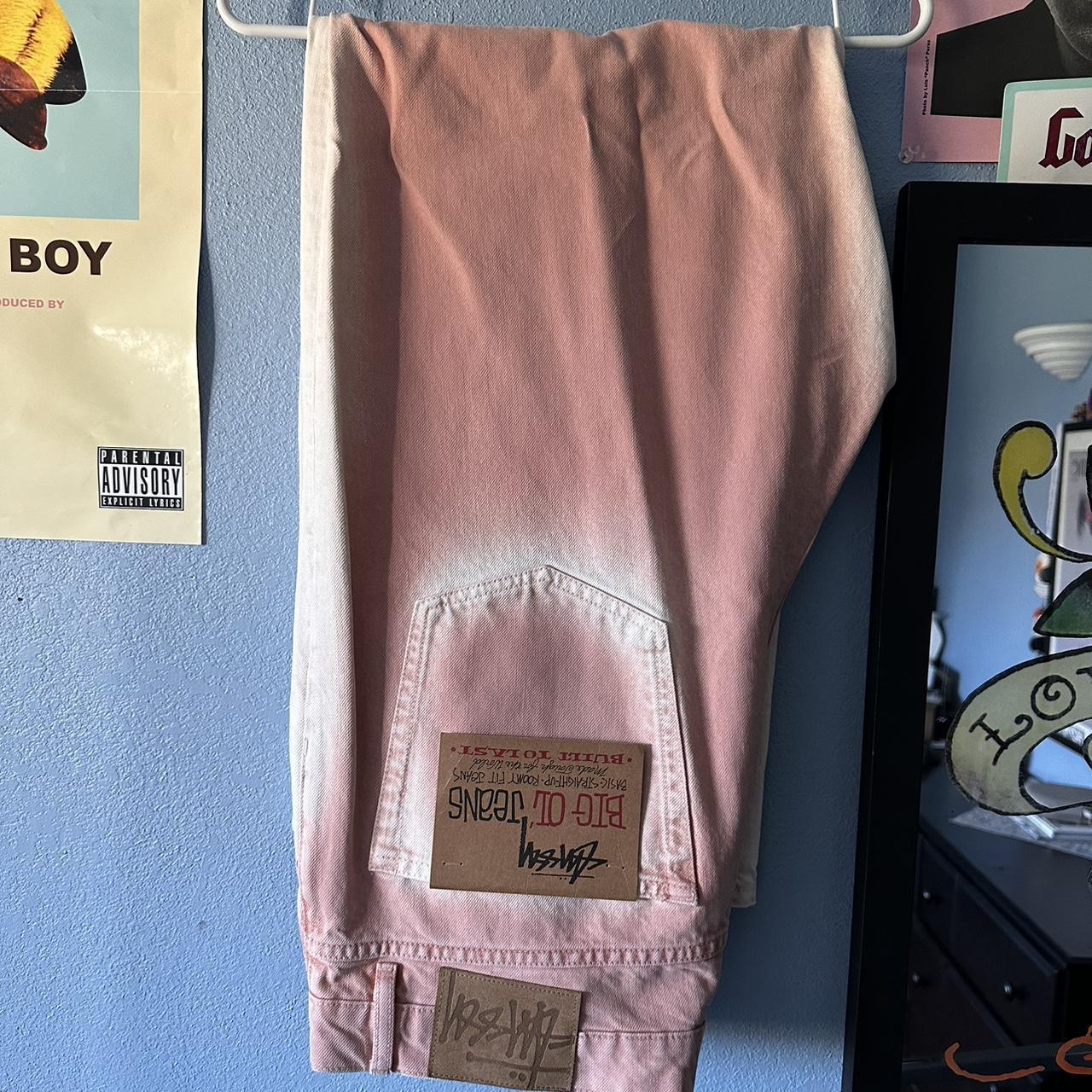 Stussy pink spray paint big ol jeans , Condition:...
