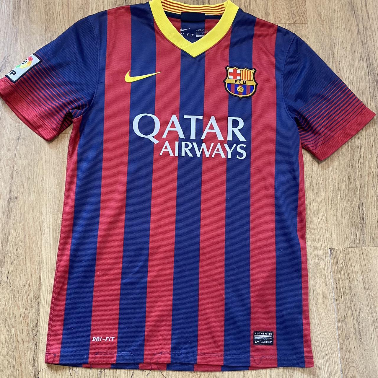 2013-14 FC Barcelona Football Shirt Home Nike Qatar... - Depop