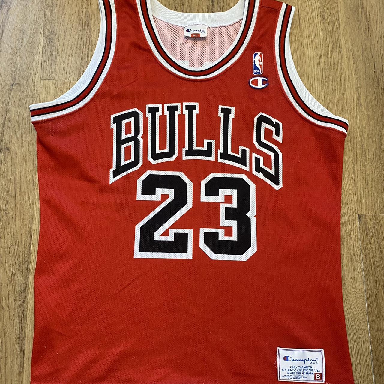 *23 Michael Jordan Chicago Bulls Champion Jersey NBA... - Depop