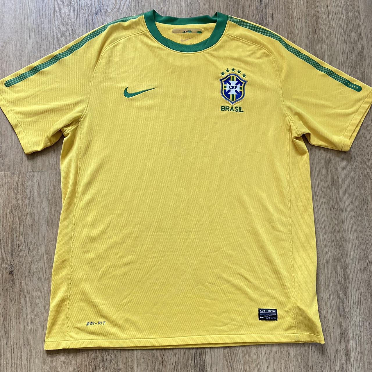 2010-11 Brasil Nike Home Football Shirt Mundial Stains - Depop