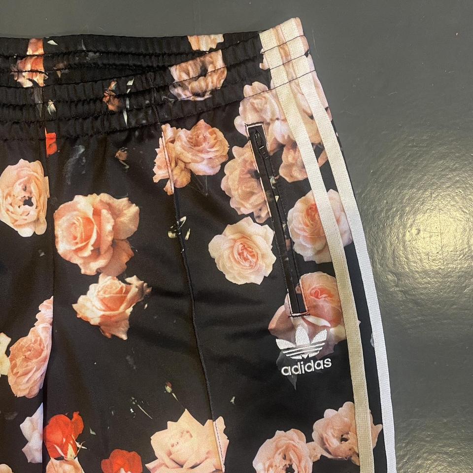 Adidas x Rita Ora Black Floral Flower Roses Track - Depop