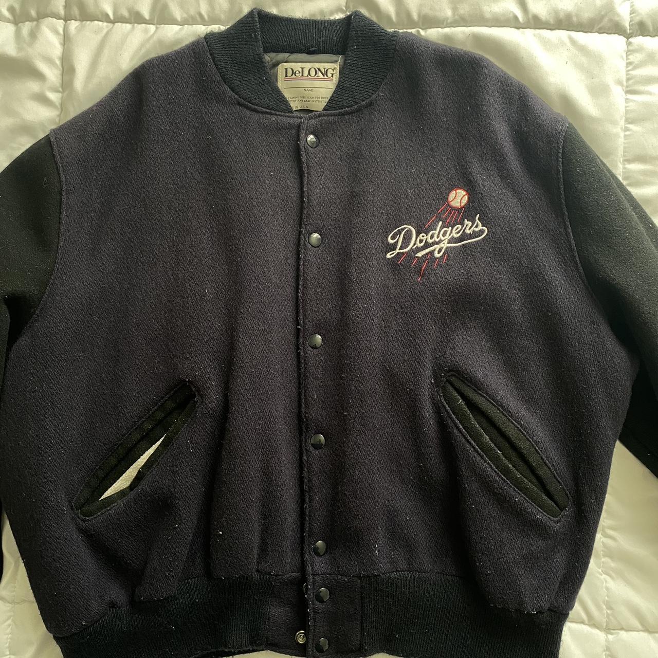 Los Angeles Dodgers Vintage Jacket Black and white - Depop