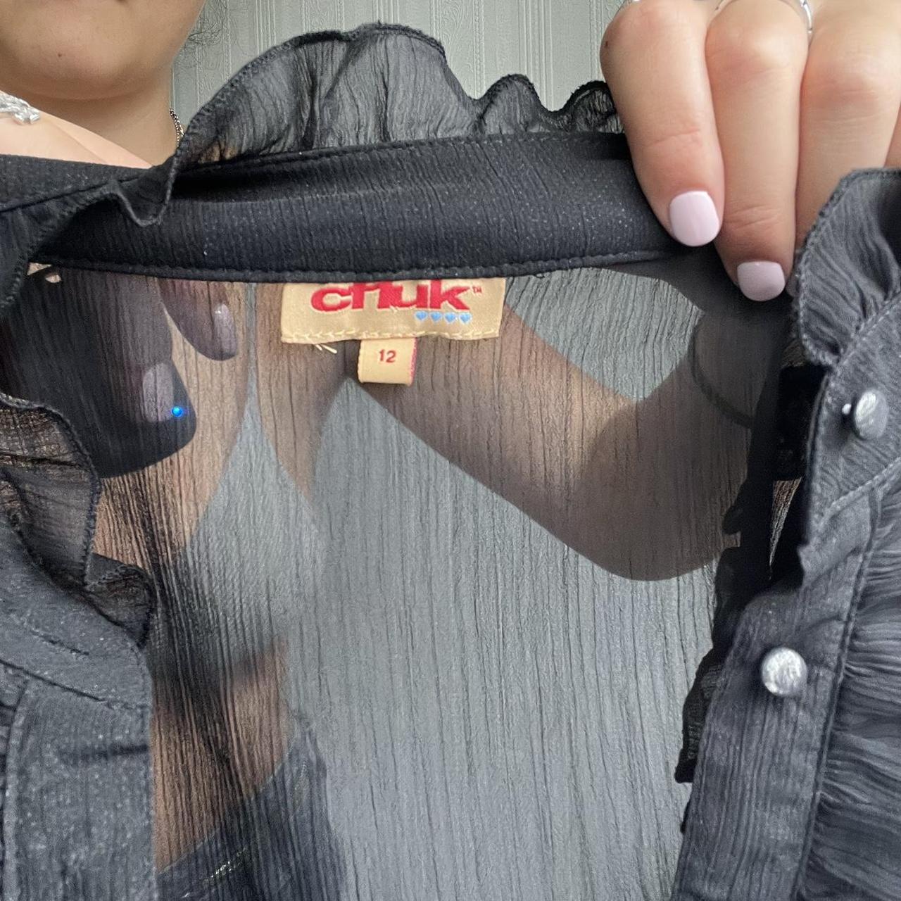 Black sheer shirt Black button up sheer shirt... Depop