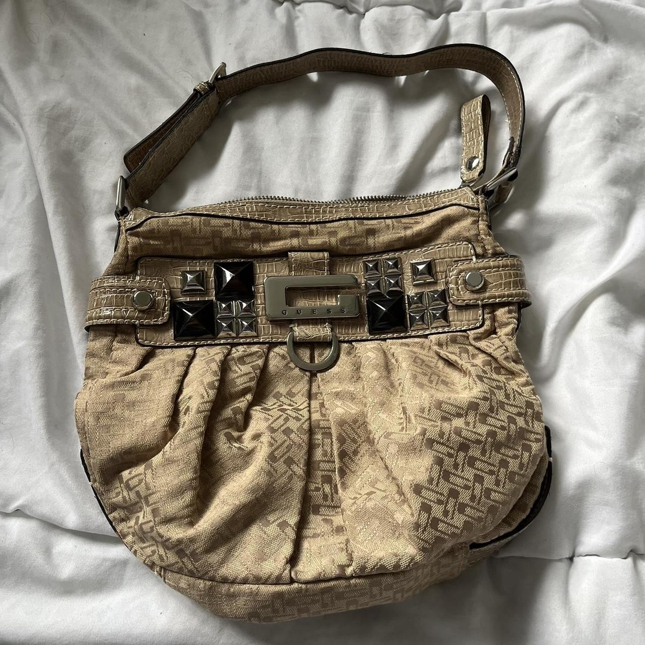 Guess Vintage Bag Y2k Brown Guess Bag With Beaded Depop