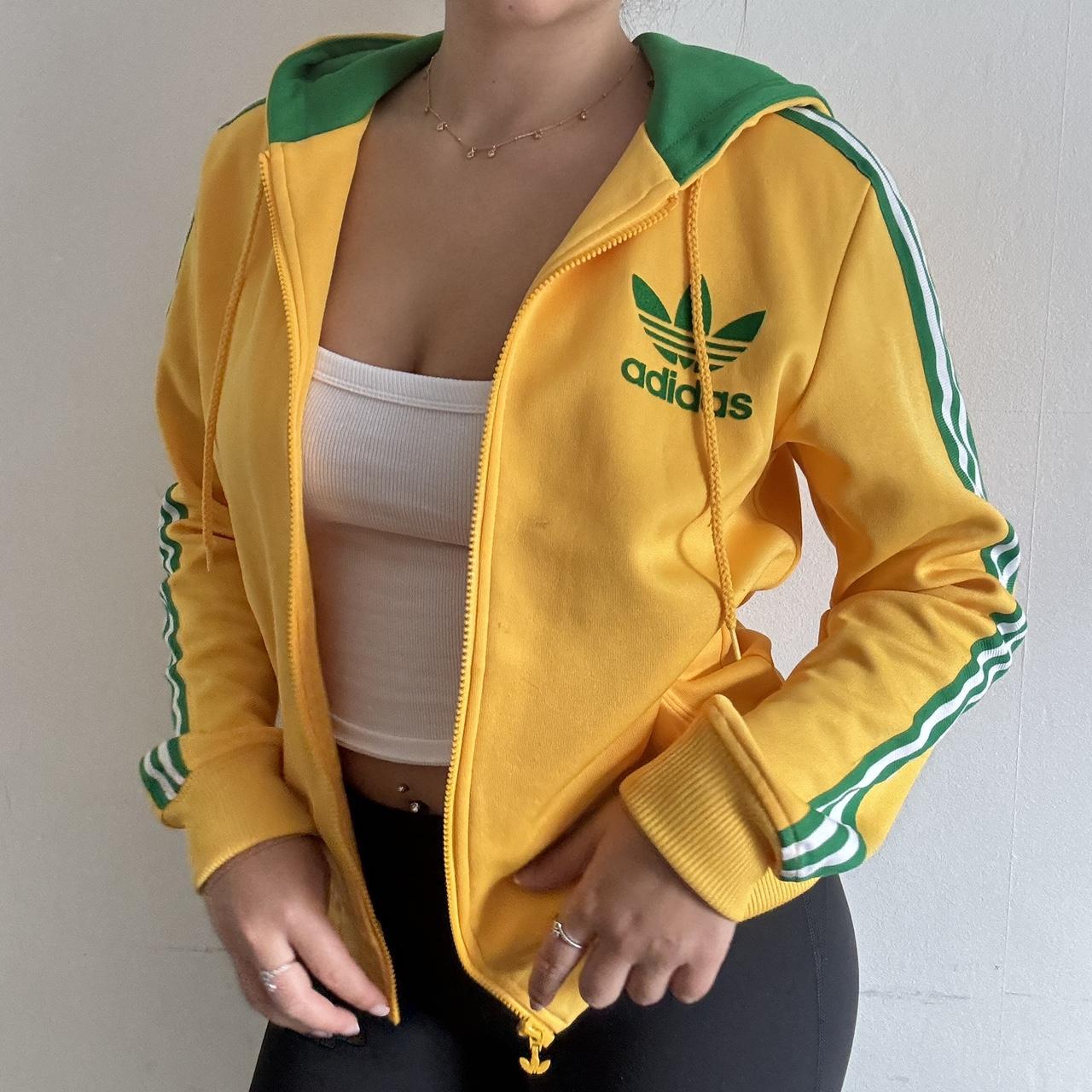 Green and yellow adidas jacket best sale