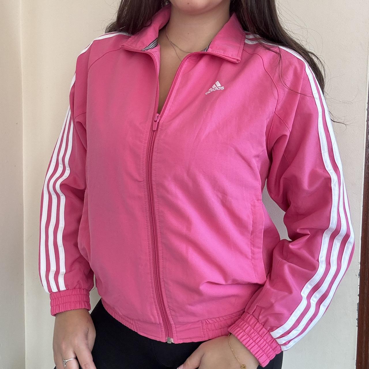 Pink adidas windbreaker online