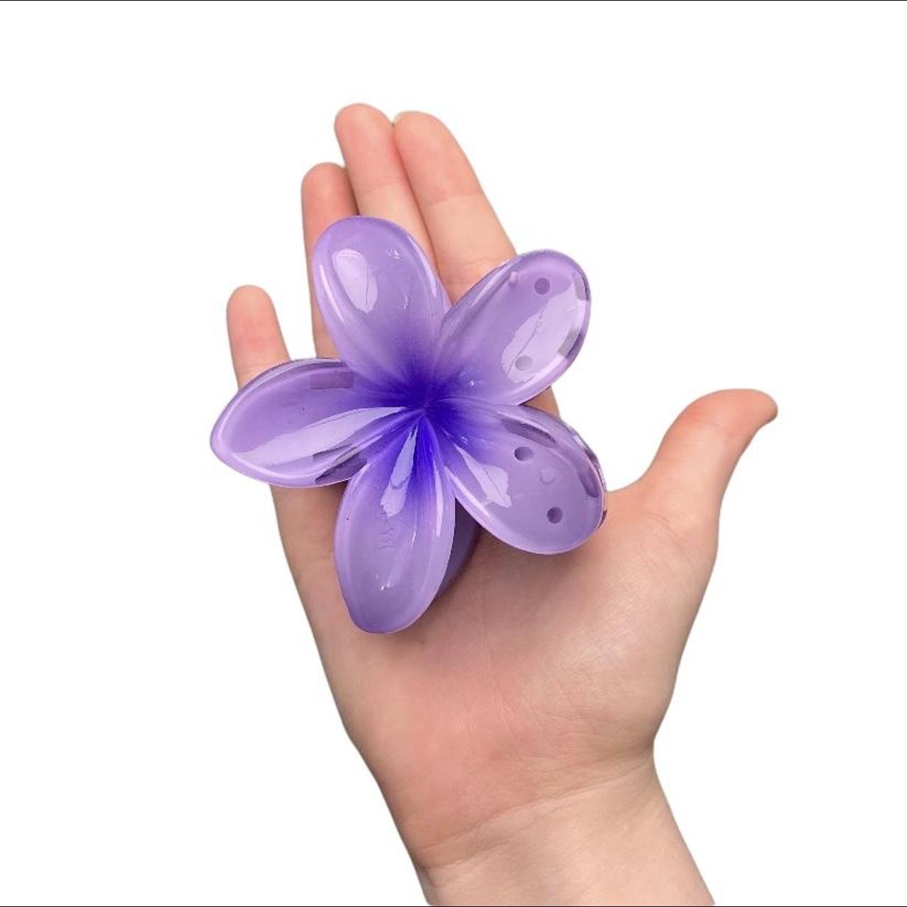 Purple Plumeria Flower Claw Clip 💜Very strong... Depop