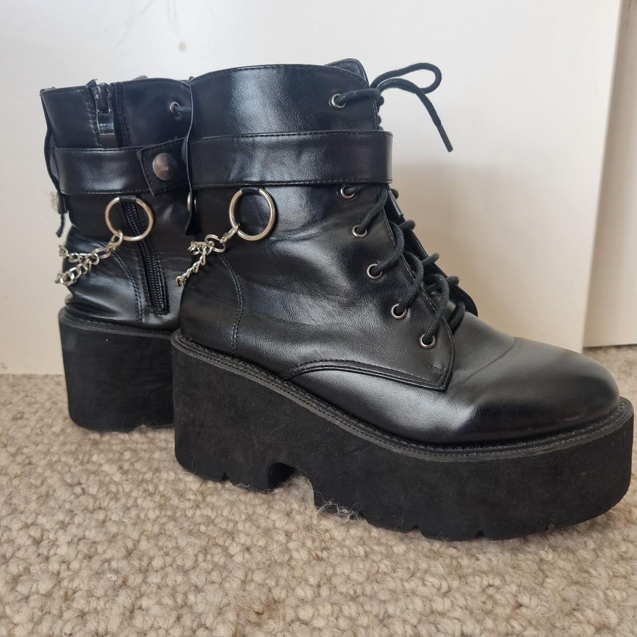 Super super cool goth platform stompy boots with... - Depop