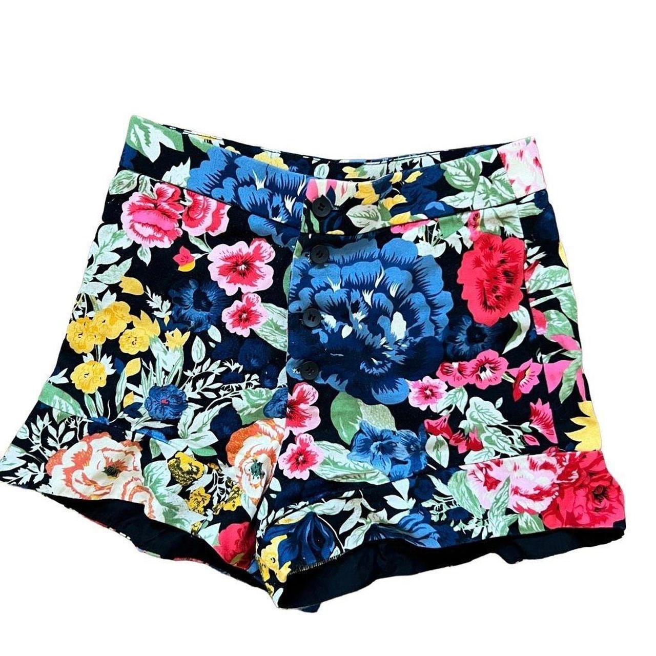 Zara Women's Pink and Blue Shorts Depop