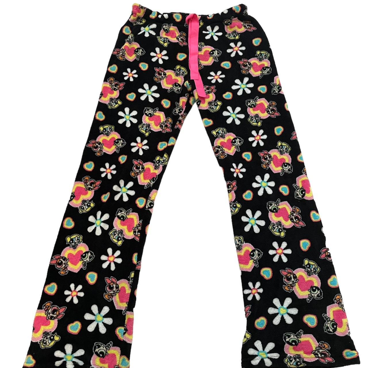 💕 Powerpuff Girls fuzzy pajama pants 💕 labeled... Depop