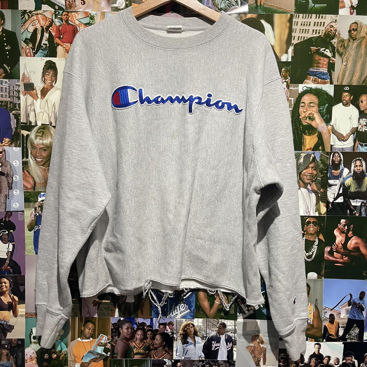 Grey Champion cutoff sweatshirt. Cool sweatshirt... - Depop