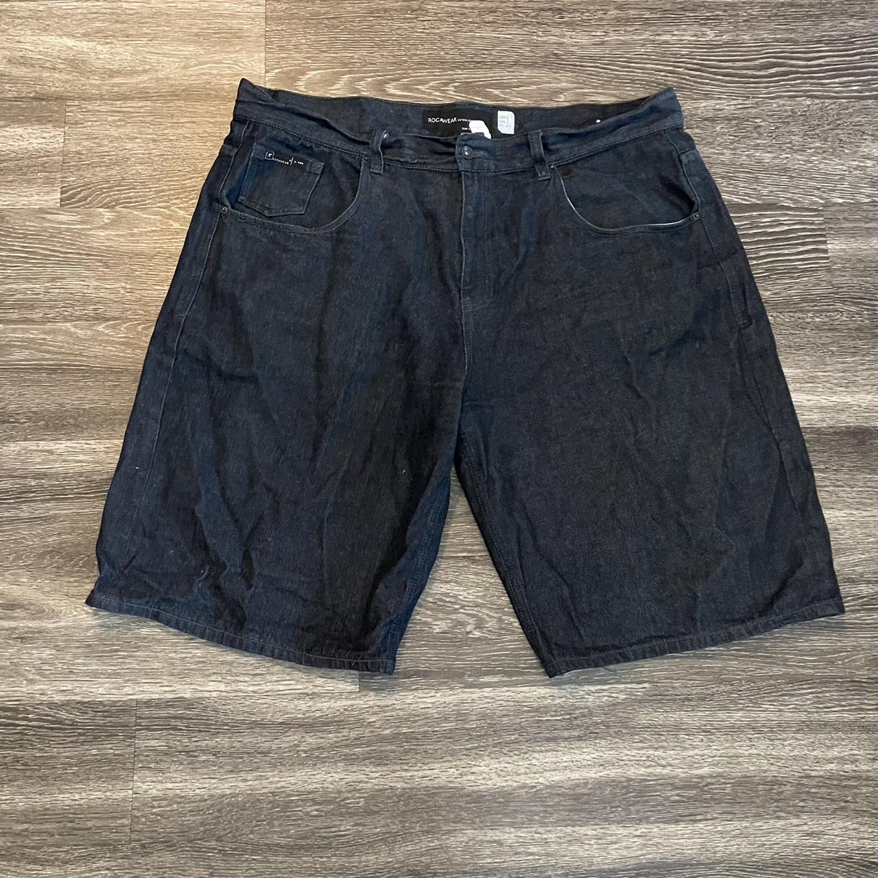 Y2k Rocawear dark denim jorts. Oversized jorts that... - Depop