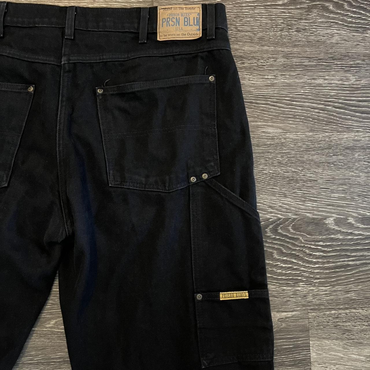 Vintage black baggy Prison Blues carpenter jeans.... - Depop