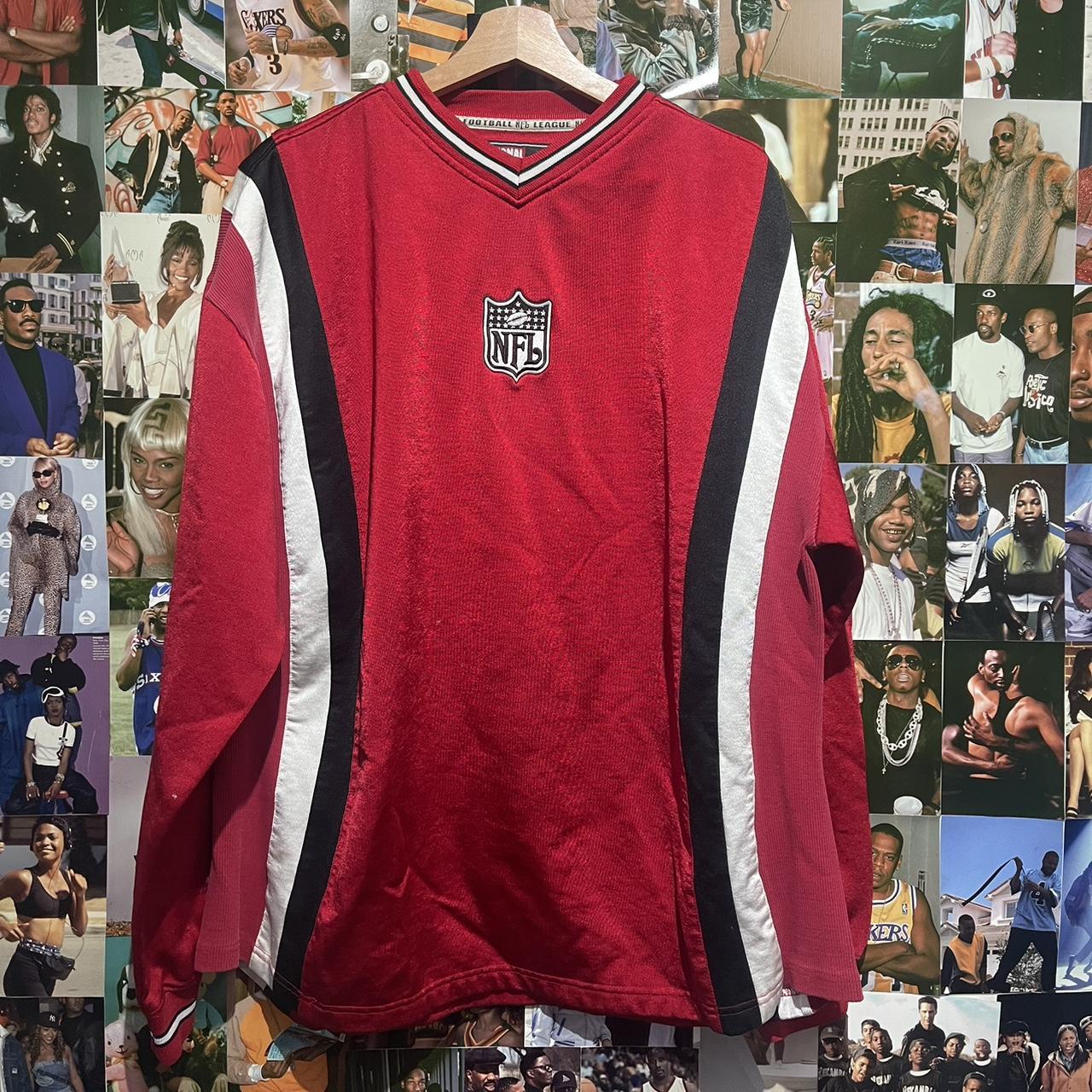 Vintage 90s Red NFL jersey shirt. Super cool shirt - Depop