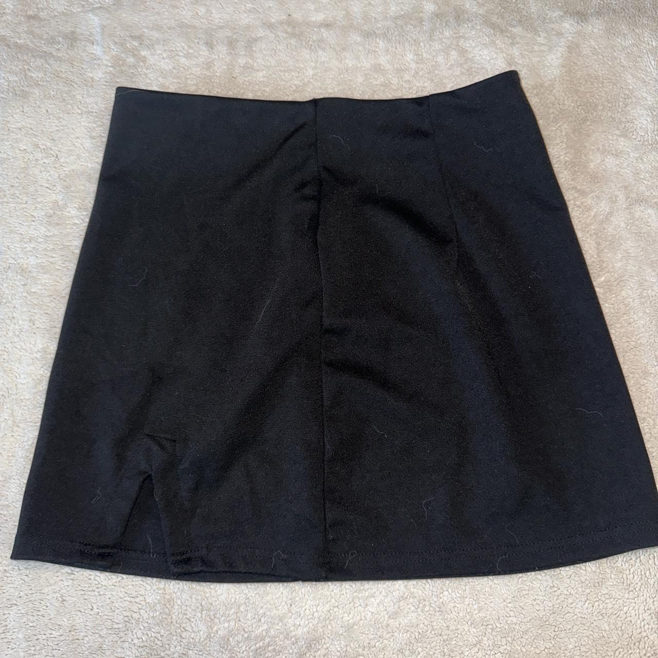 Short black skirt, with zipper in back #miniskirt... - Depop