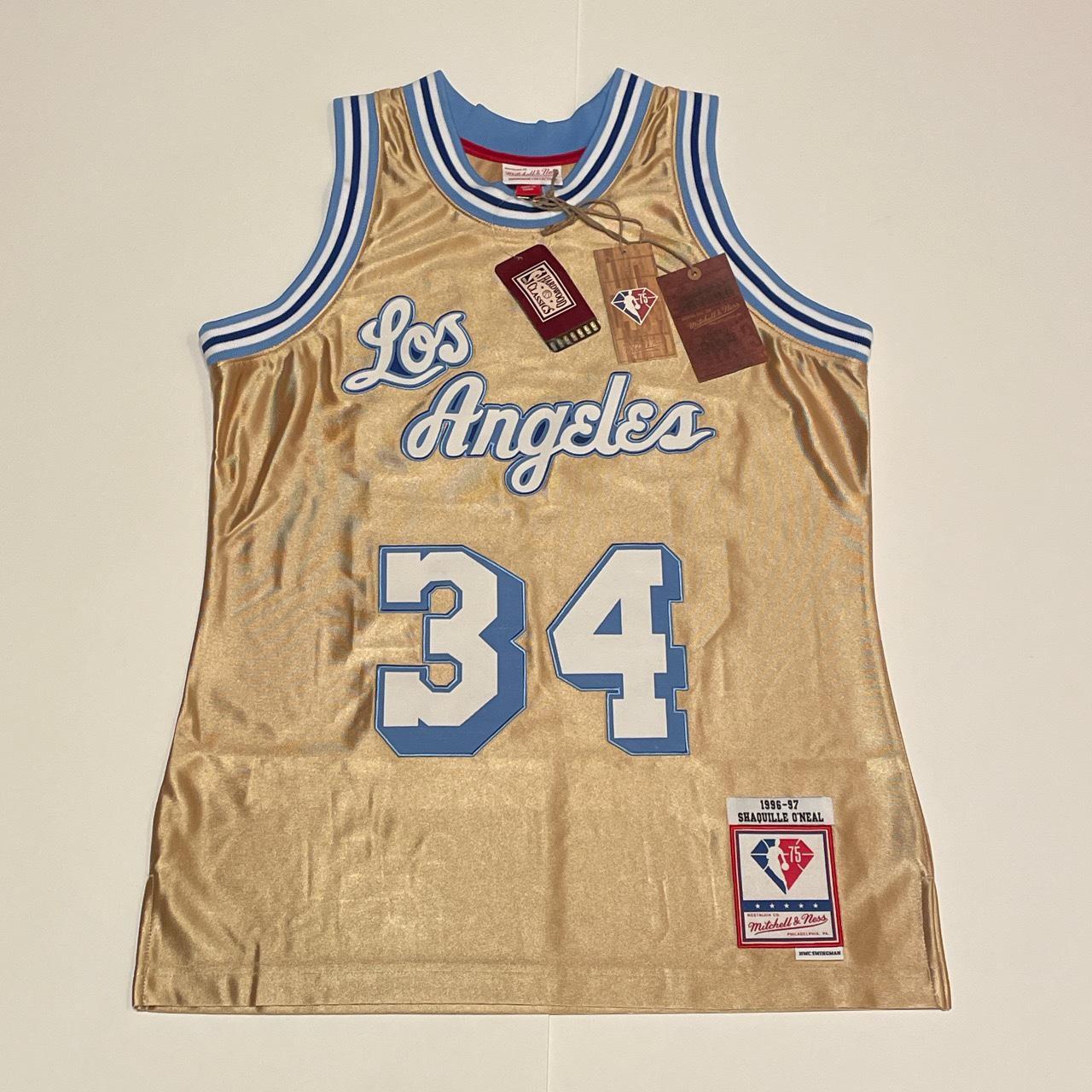 Women's Mitchell & Ness Shaquille O'Neal Gold Los Angeles Lakers