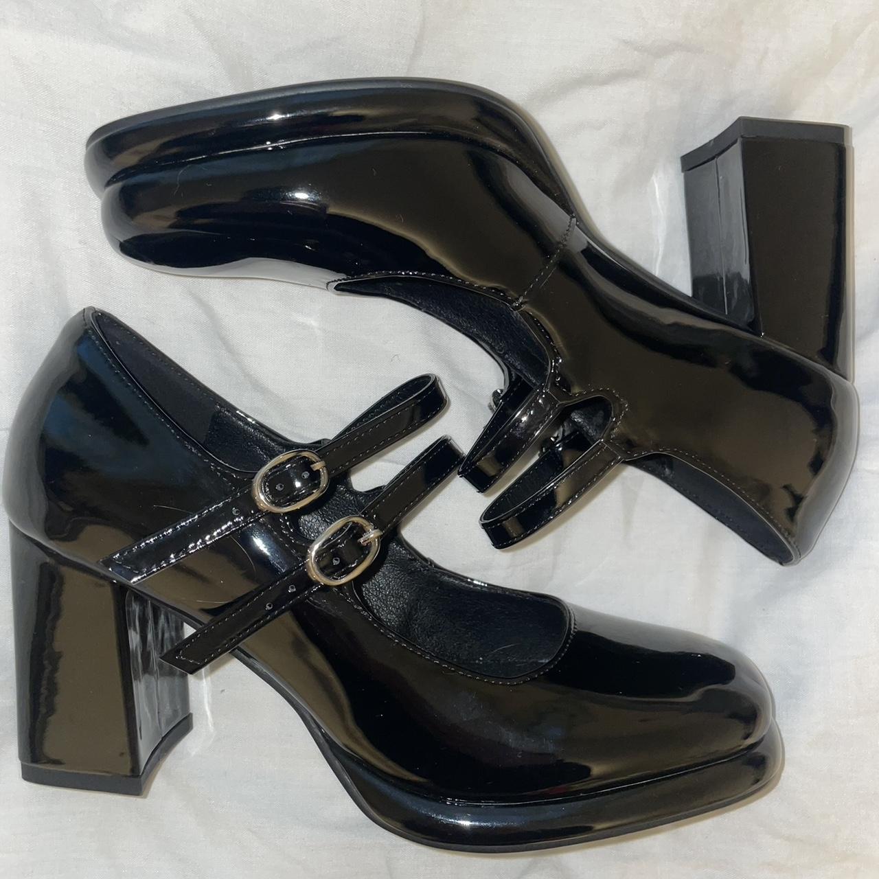 double strap mary jane heels