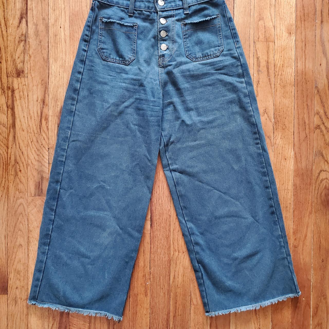 Tach Clothing highrise wideleg cropped jean with... Depop