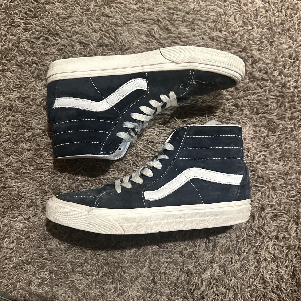 Navy blue high top vans Size 8.5 women’s, 7... - Depop