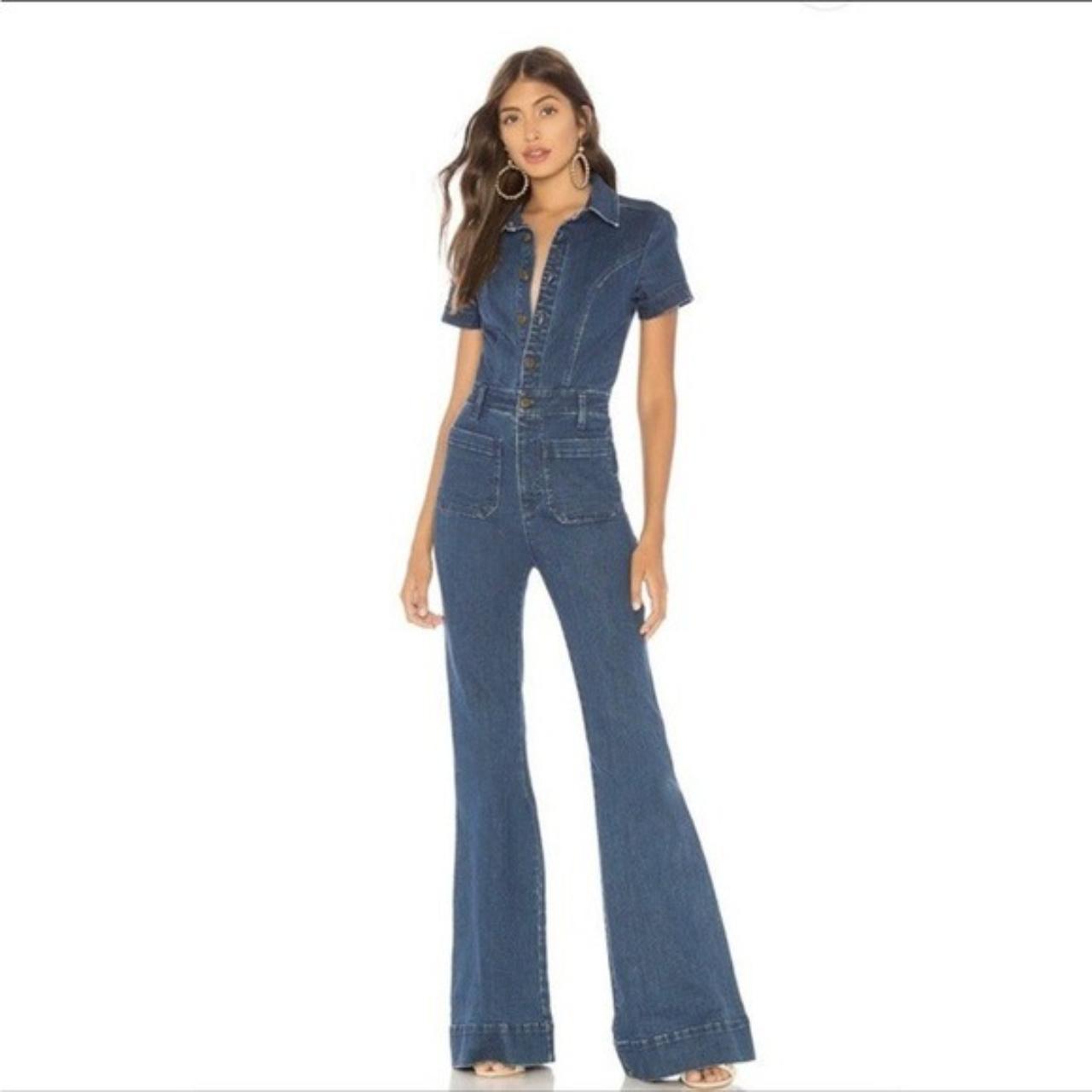 Show Me Your Mumu Women's Blue Jumpsuit | Depop