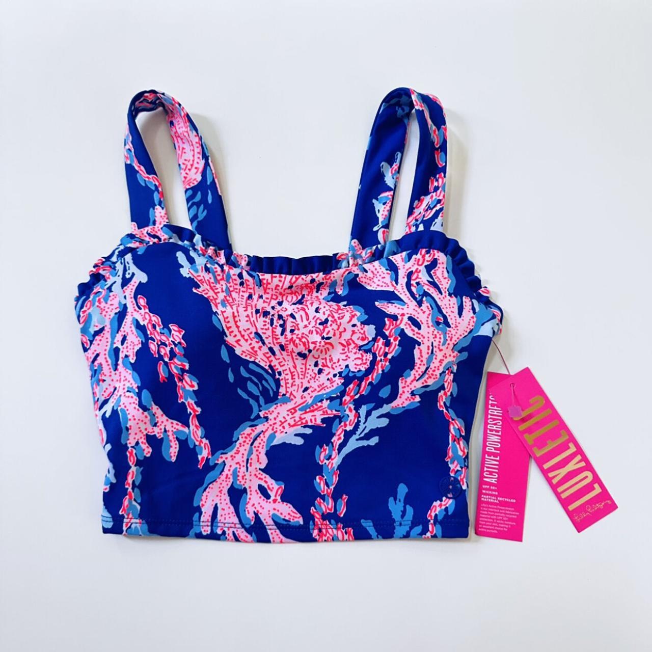 Lilly Pulitzer Women's Blue and Pink Bra | Depop