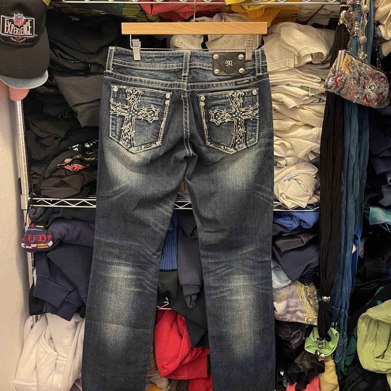 miss me y2k denim jeans size: women's 29 waist:... - Depop