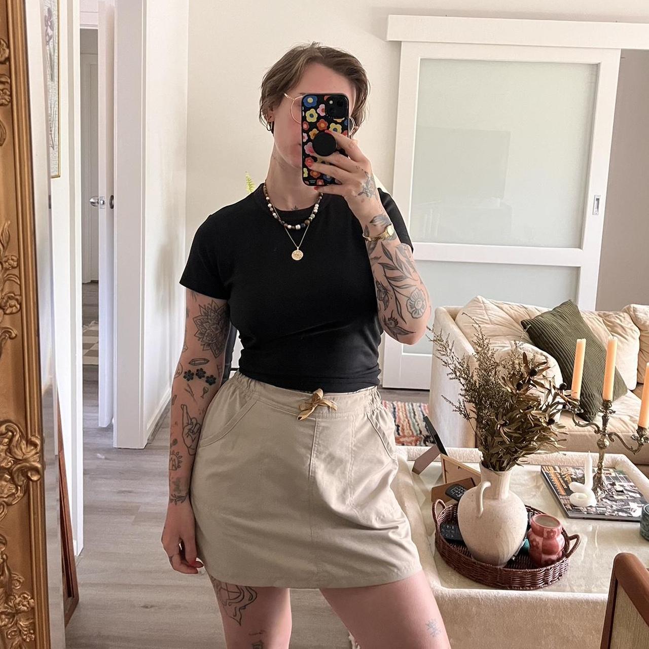 Decathlon cream skort. Perfect for festivals or long... - Depop