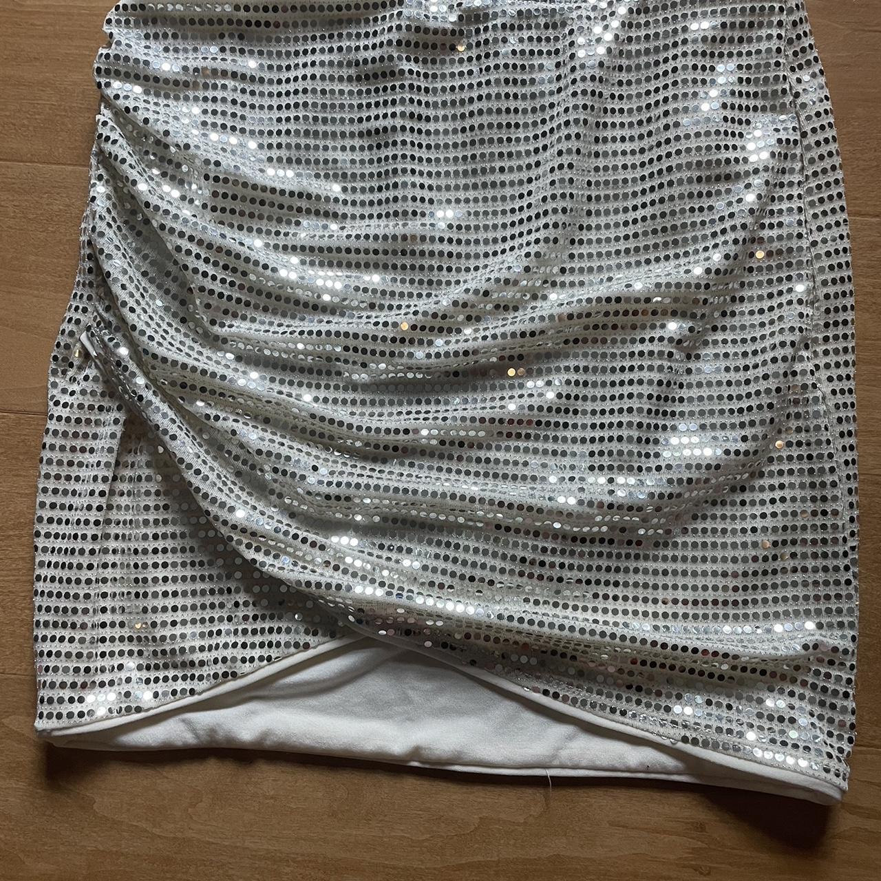 disco mirrorball sequin skirt. Silver sequins on a... Depop