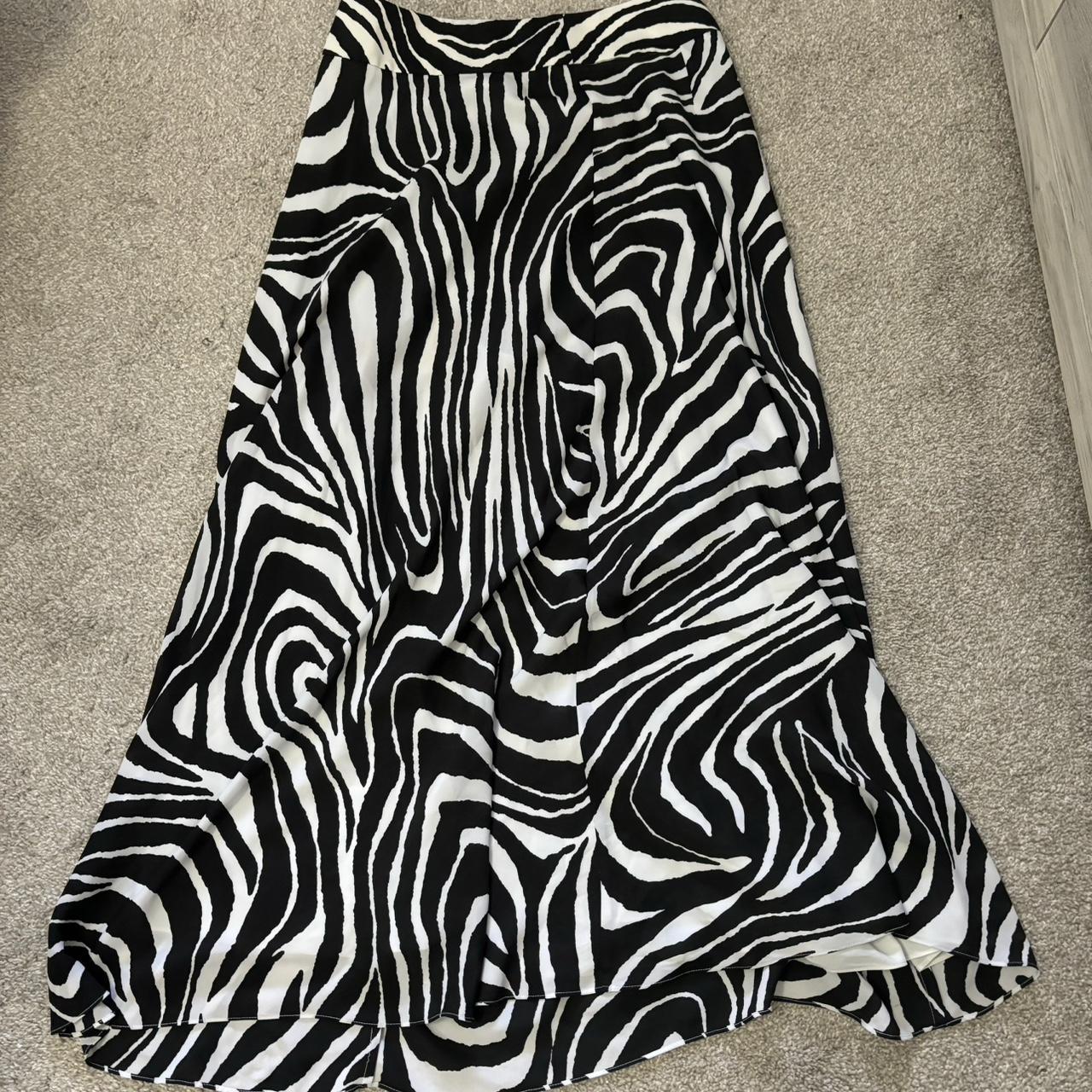 Black and white zebra print skirt. Perfect for a. Depop