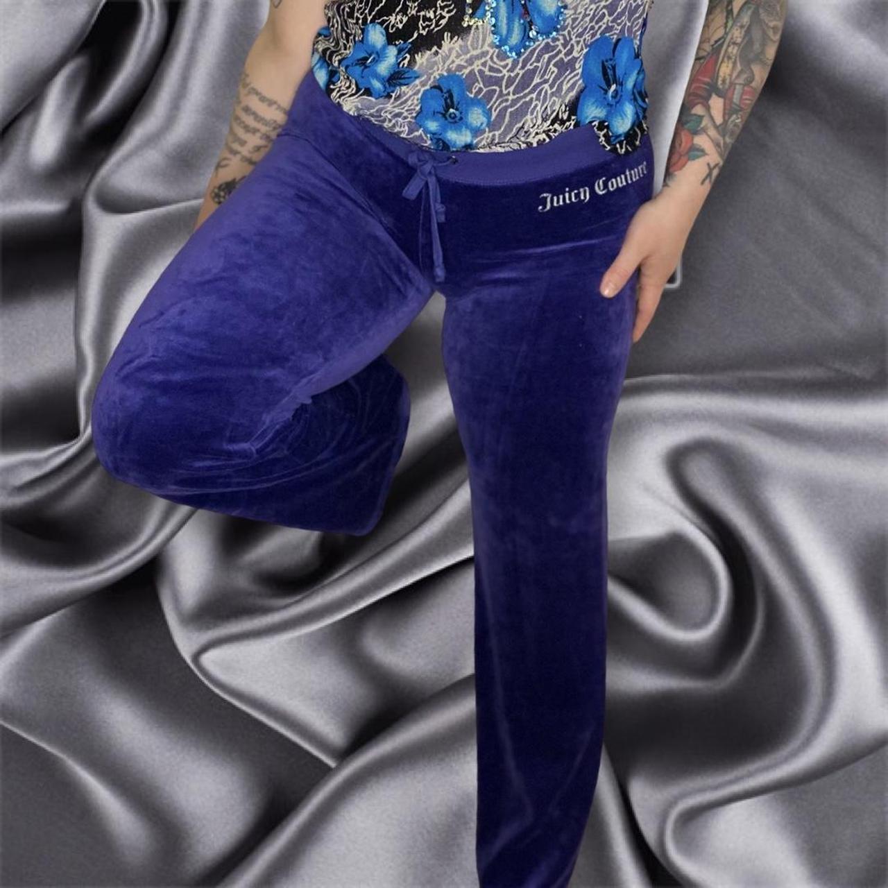 VELOUR JUICY COUTURE SWEATPANTS indigo In Depop