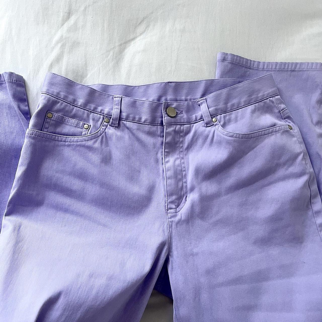 Cropped purple straight leg pants lavender/lilac... - Depop