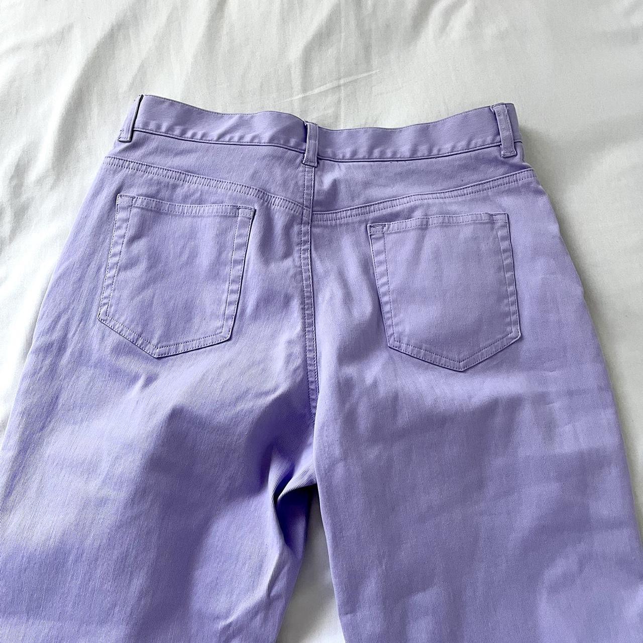 Cropped purple straight leg pants lavender/lilac... - Depop