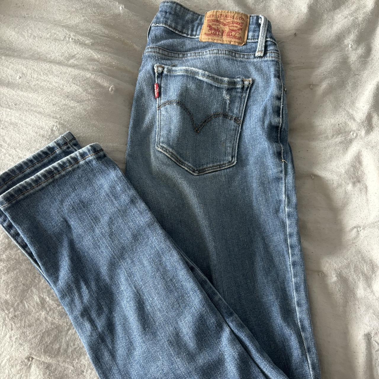 Levi s 811 Curvy Skinny size 27 ripped trend. Depop