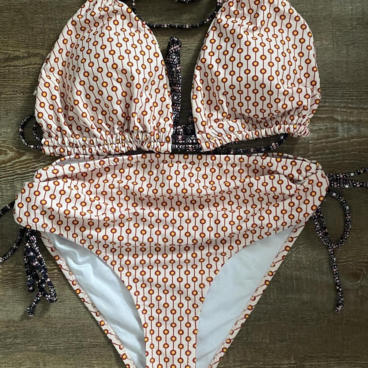 Cupshe Women's Tan and Purple Bikinisandtankinisets Depop