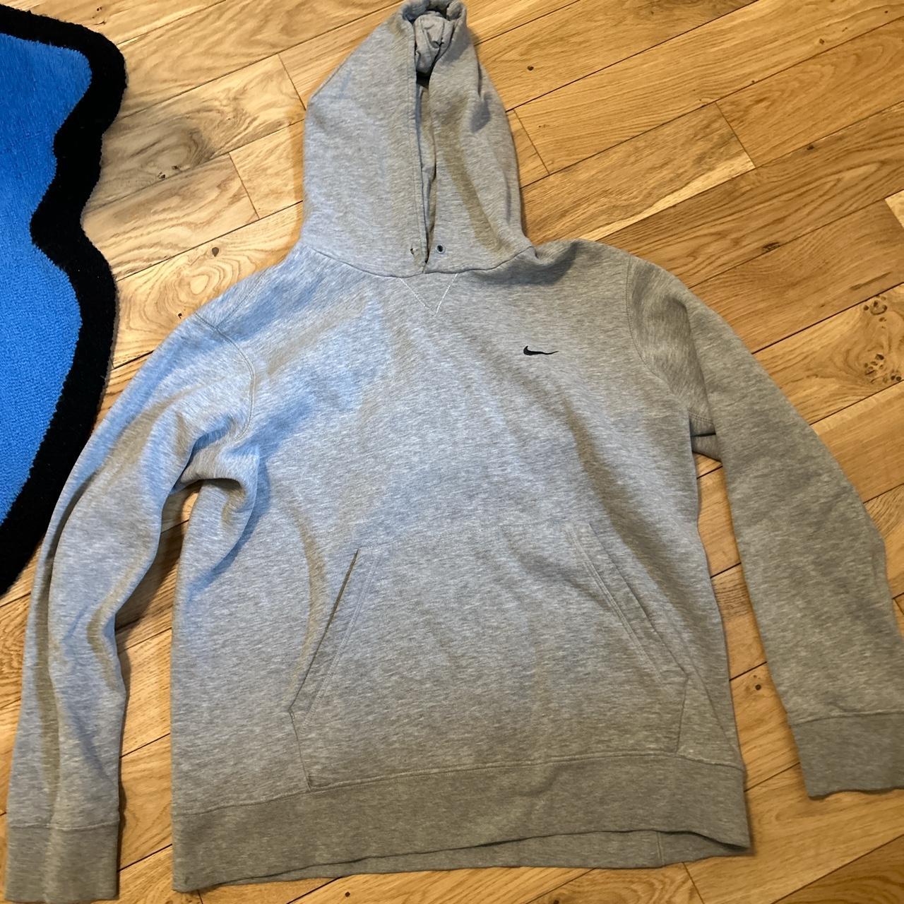 mens nike swoosh hoodie grey