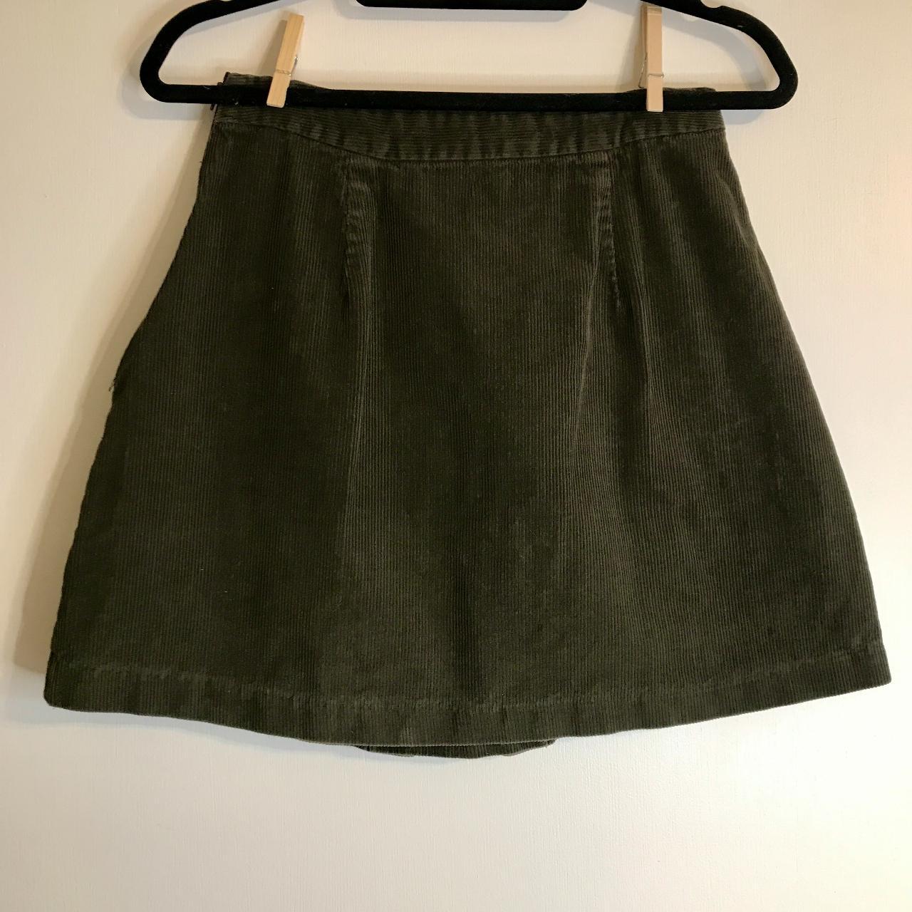 Zara Basic dark green corduroy mini skirt Perfect