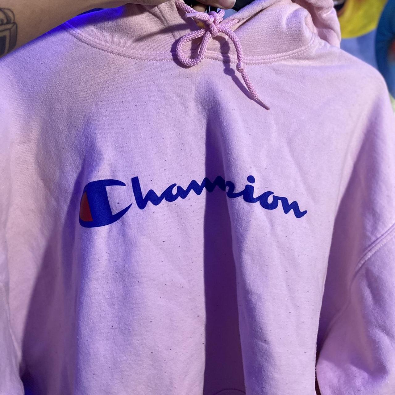 Pink blue and 2024 grey champion hoodie