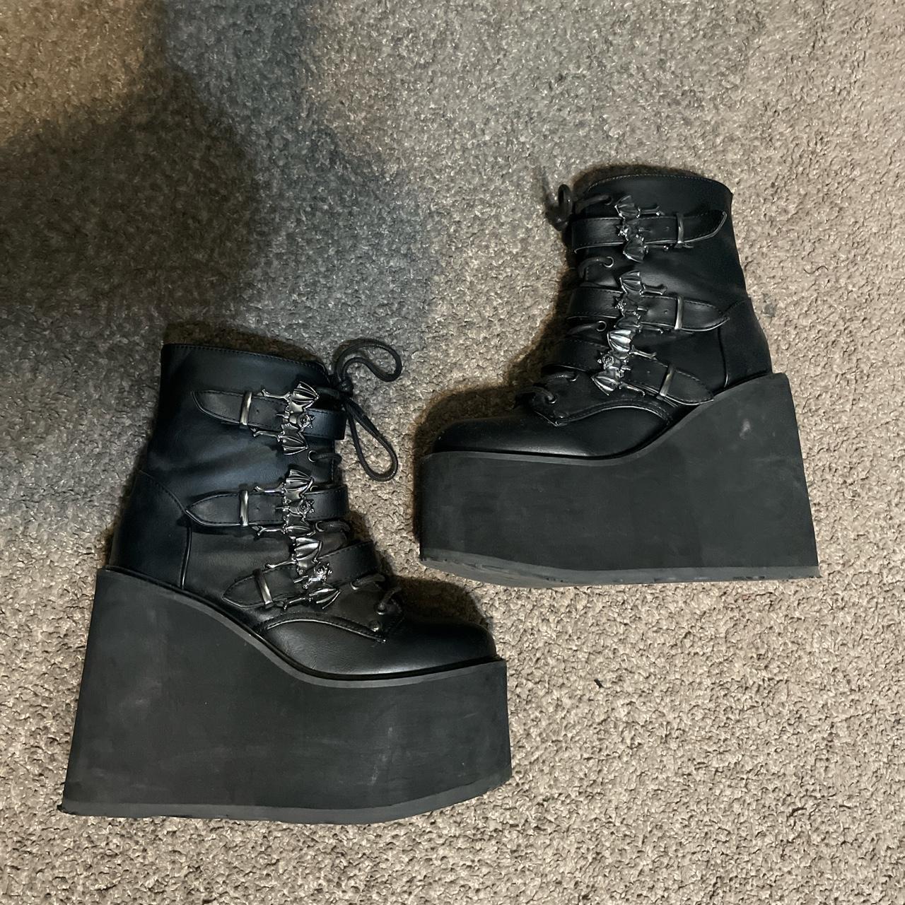 Demonia Swing Bat Buckle Platform Boots Size Depop