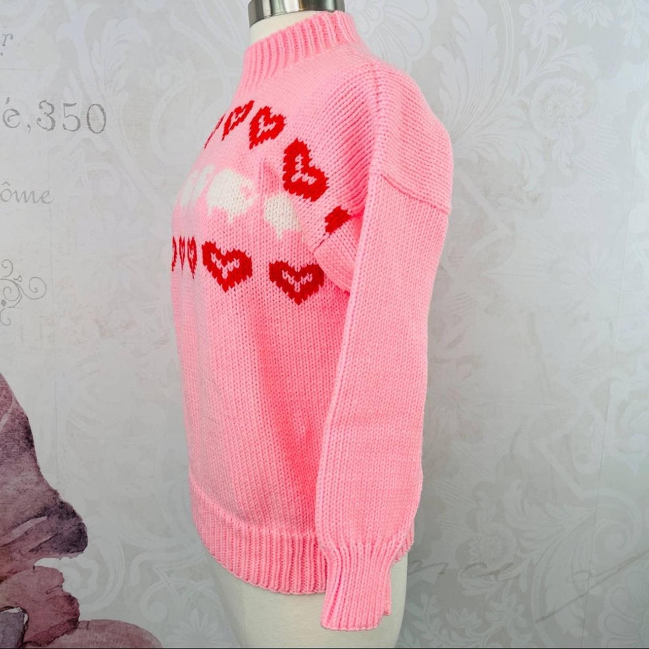 Specially Fashioned By Sandra Edison Pink Vintage Sweater red Hearts store White Sheep