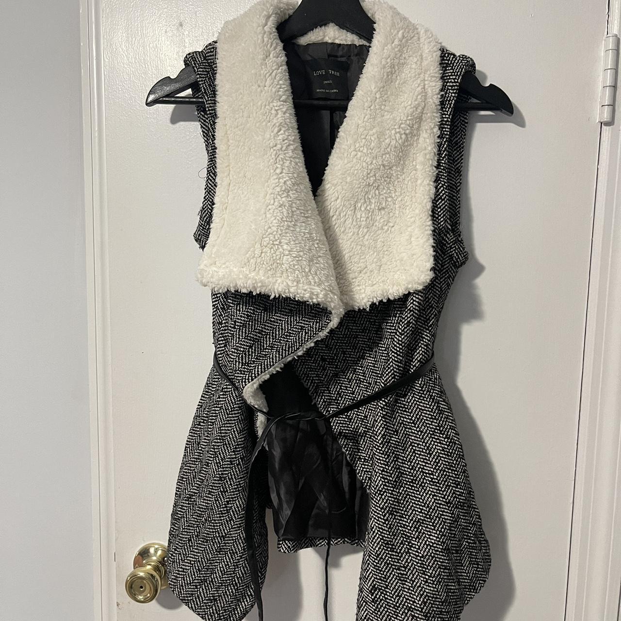 Fuzzy grey clearance vest