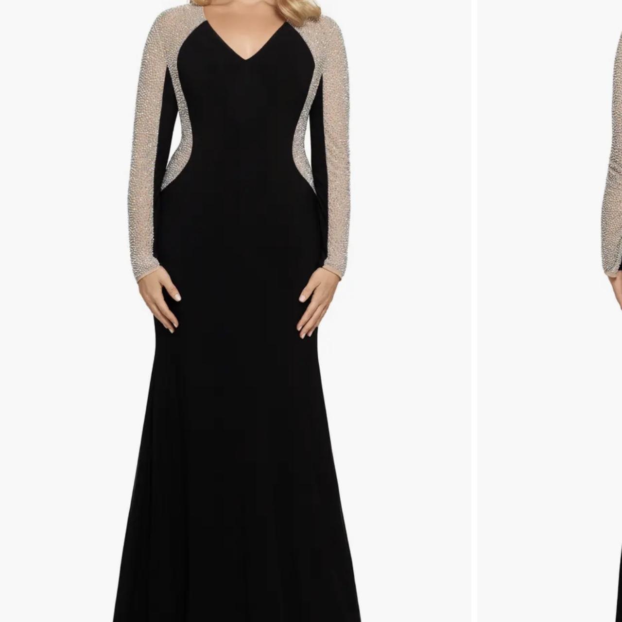 Xscape long sleeve beaded on sale dress