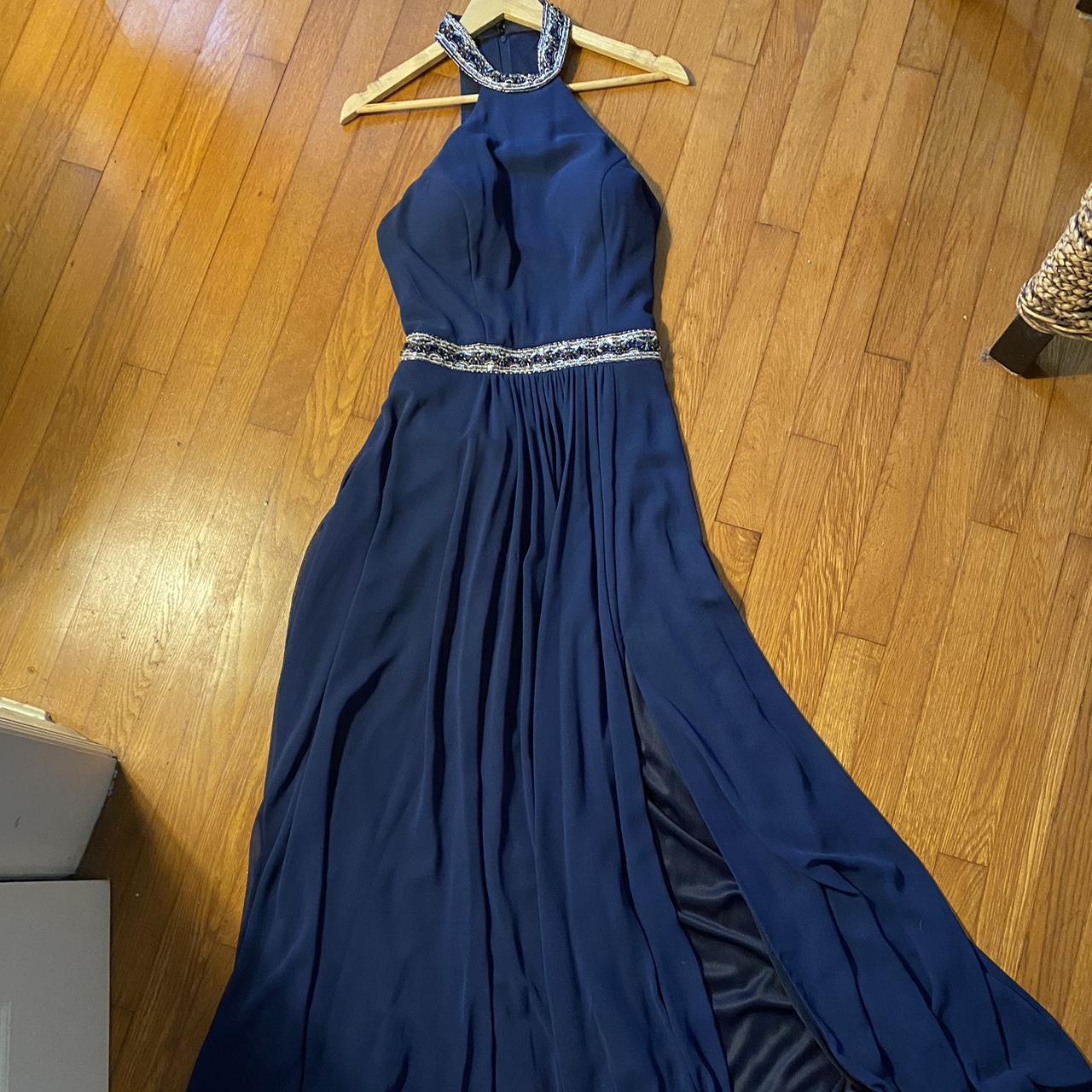 Navy blue flowy dress best sale