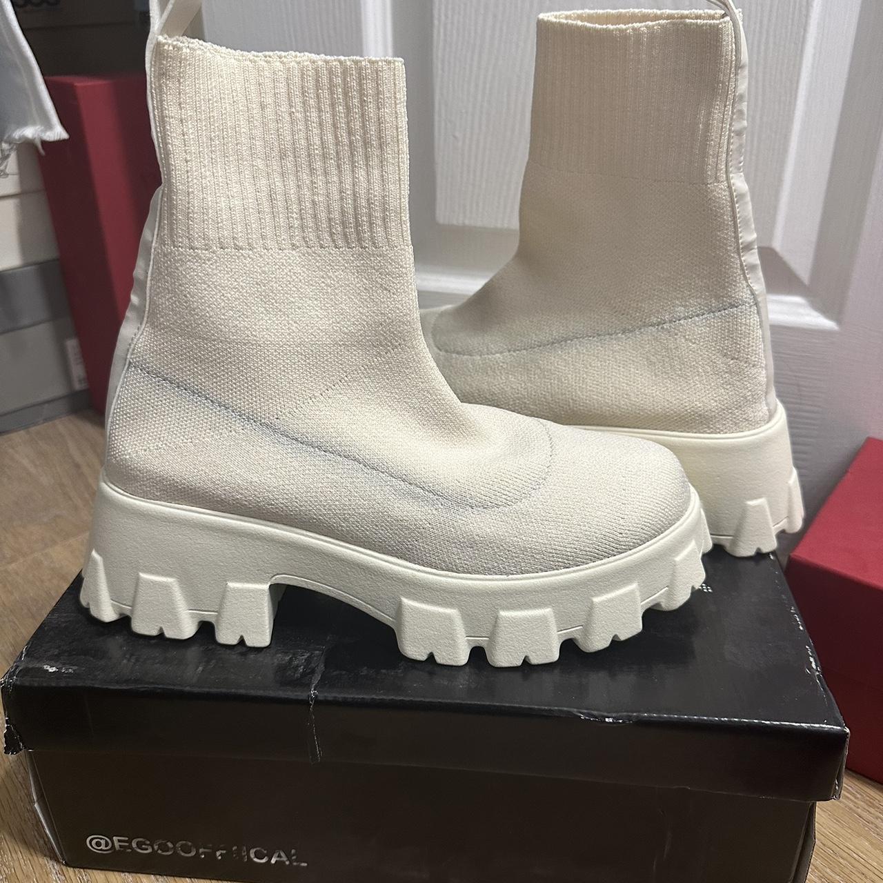 Ego cream sock boots. Size 5. Worn once. Immaculate... Depop