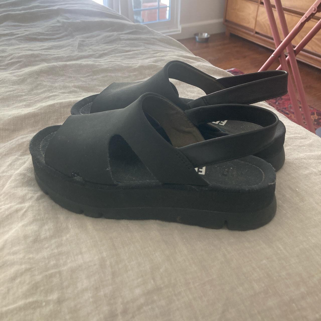 Black platform sandals. Camper. Super comfy for... - Depop