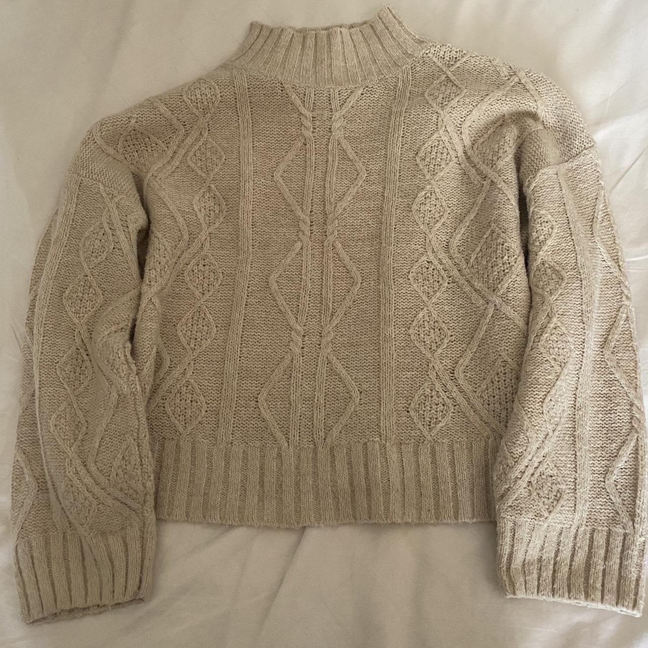 &me white/cream knit jumper size small 🥥 so cute!!... - Depop