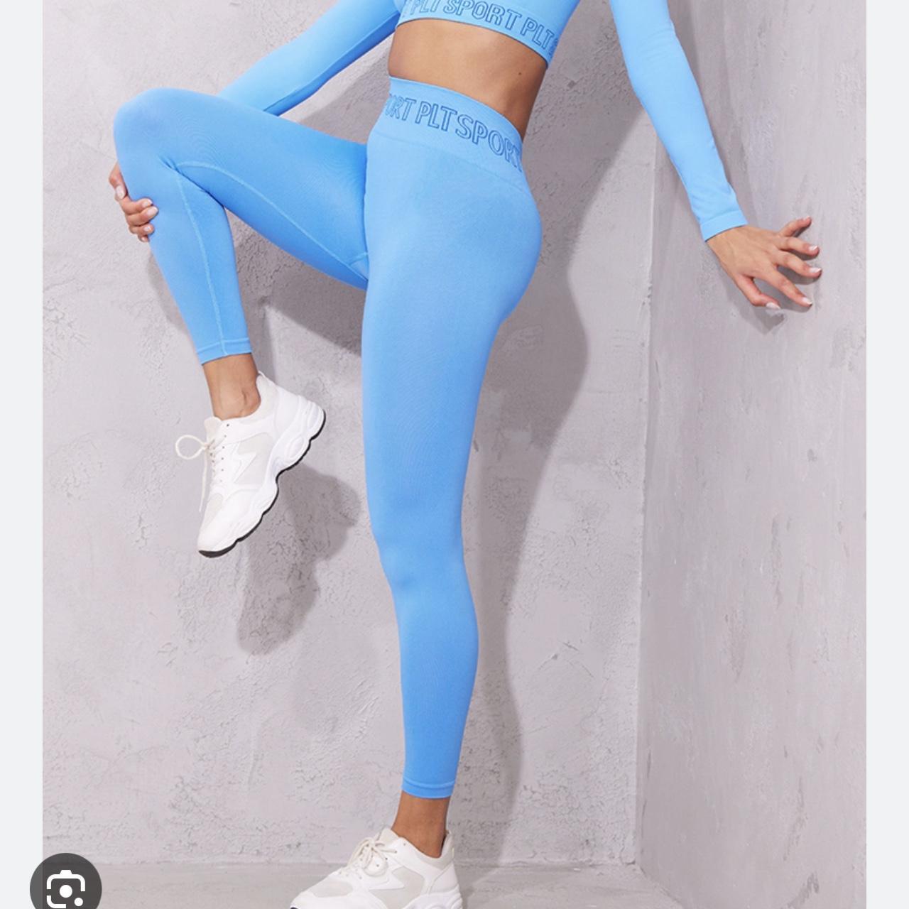 PLT sport blue gym leggings Size small 6/8 - Depop