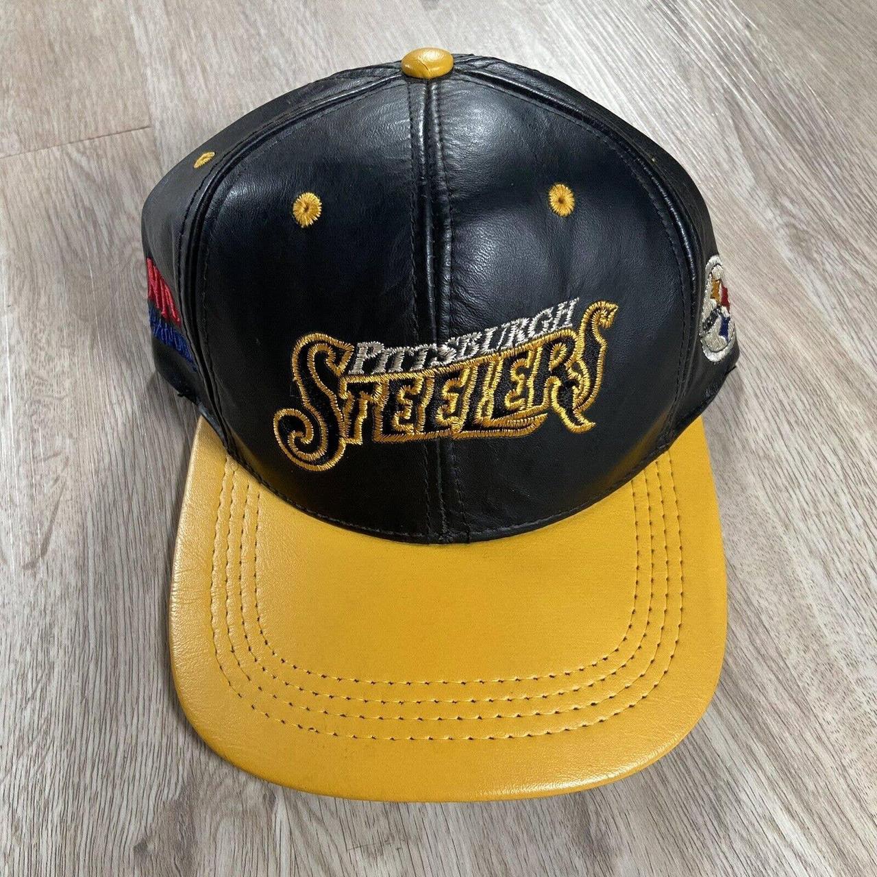 leather steelers hat