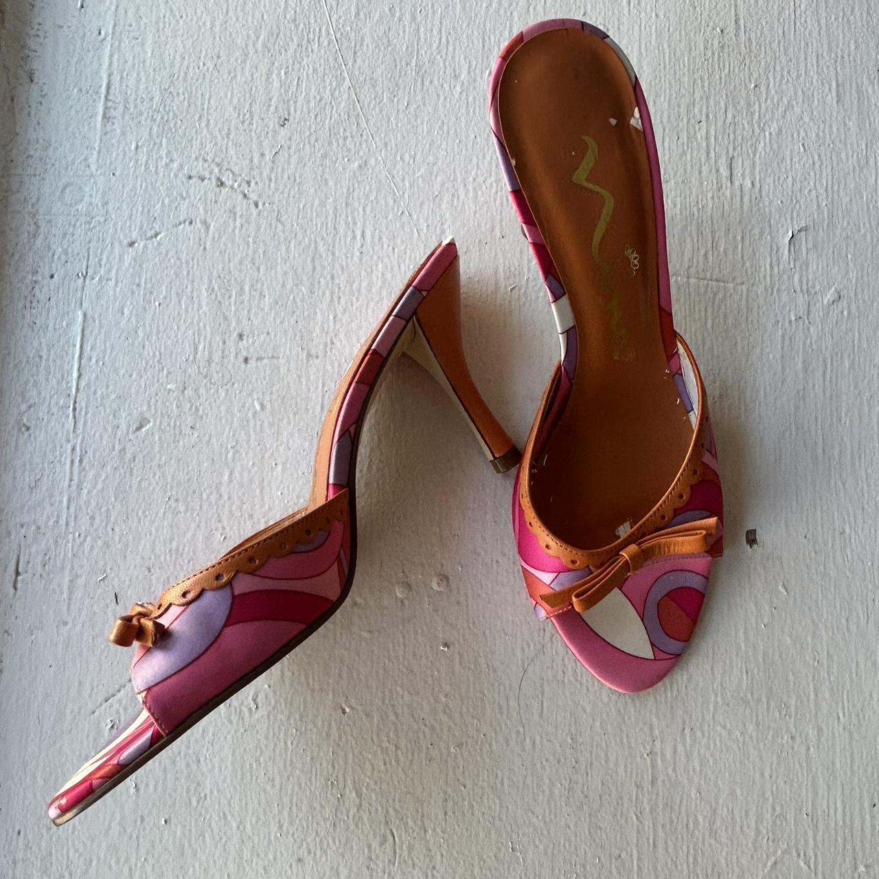 Women's Pink and Orange Sandals | Depop